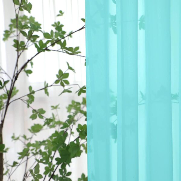 Window Lake Blue Sheer Curtains 84 Inches Long 2 Panels Sheer Curtain Basic Rod Pocket Panel for Bedroom Children Living Room Yard Kitchen (Lake Blue, 52" W x 84" L | 2 pcs)