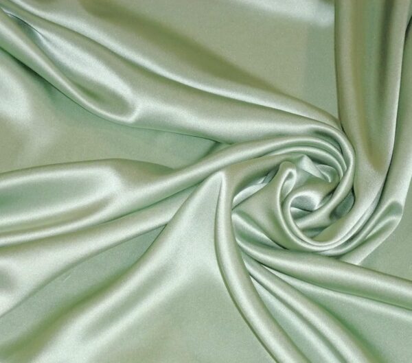Semi Sheer Curtains Rod Pocket Light Filtering Faux Silk Texture W52 X L95 (MR2) (2, Sage Green)