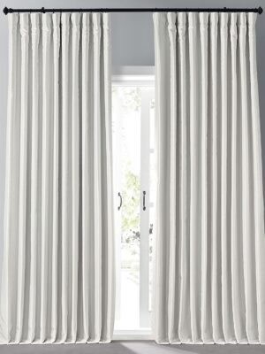 Extra Wide Faux Silk Blackout Curtains 96 Inches Long for Bedroom & Living Room Vintage Textured Blackout Curtain (1 Panel), 100W x 96L, Off White