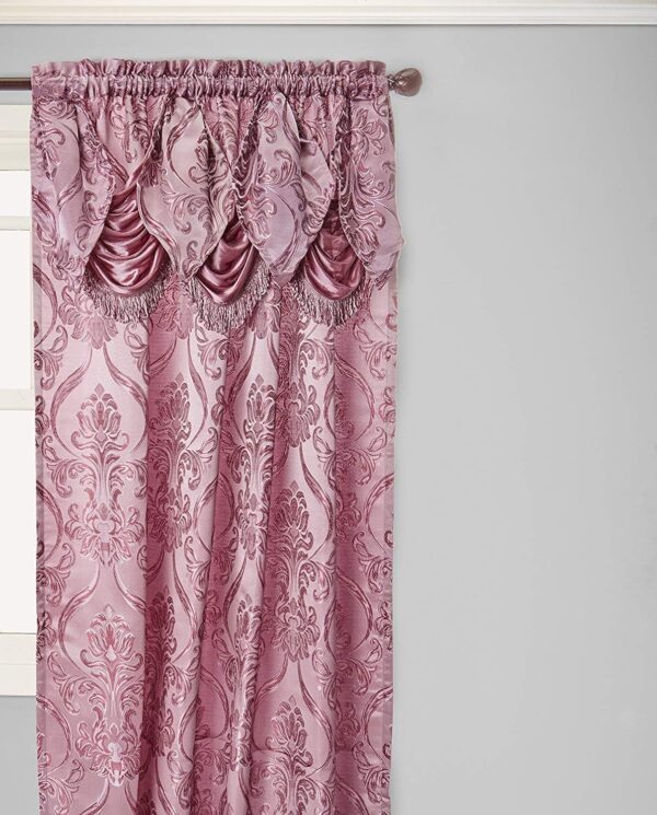 Elegant Comfort  Jacquard Look Curtain Panel Set, 54 by 84-Inch, Purple, Set of 2