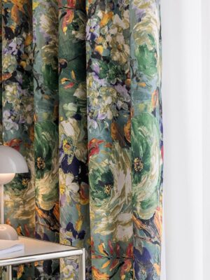 Floral Curtains for Bedroom Pattern Dark Green Vintage Painting Flower Blackout Window Drapes Room Darkening for Living Room 84 inches Long 2 Panels