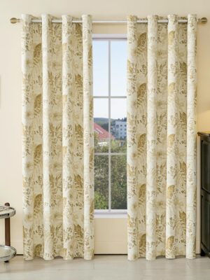 Printed Blackout Curtains for Livingroom Bedroom Grommet Thermal Insulated Room Darkening Window Drapes with Black Liner, Set of 2 Panels, 52x84 Inch