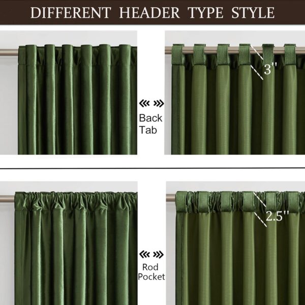 100% Full Blackout Olive Green Velvet Curtains 108 inch Long for Living Room,Set of 2 Liner Rod Pocket Back Tab Thermal Window Curtains Room Darkening Heavy Decorative Curtains Drapes for Bedroom