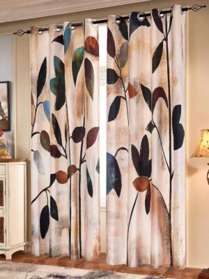 Printed Curtains Room Darkening for Bedroom Living Room Kids Room Dining Room Valance Colorful Window Drapes 2 Panel Set (52'' x 84'', Brown)