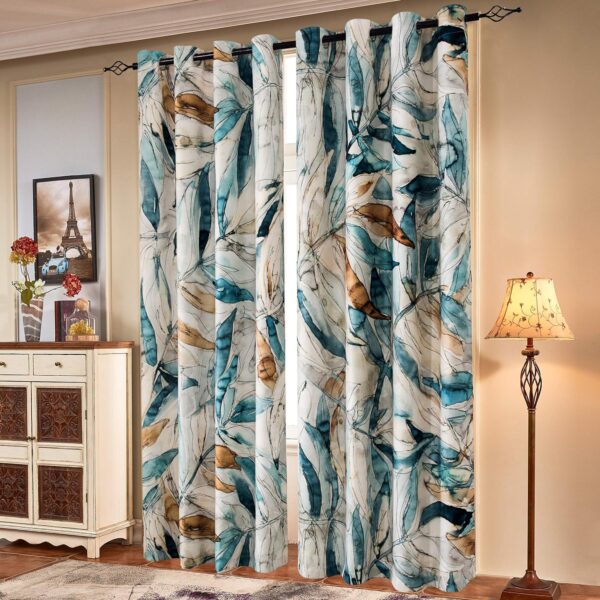 Printed Curtains Room Darkening for Bedroom Living Room Kids Room Dining Room Valance Colorful Window Drapes 2 Panel Set (52'' x 84'', Blue)