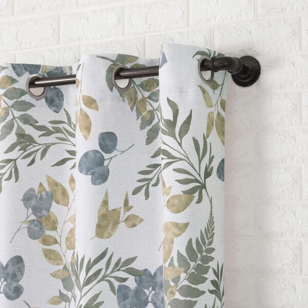 Floral Leaf Print Blackout Grommet Curtain Panel, 40" x 84", Multi